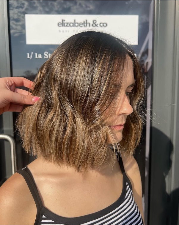 Textured bronde bob with hand-painted balayage