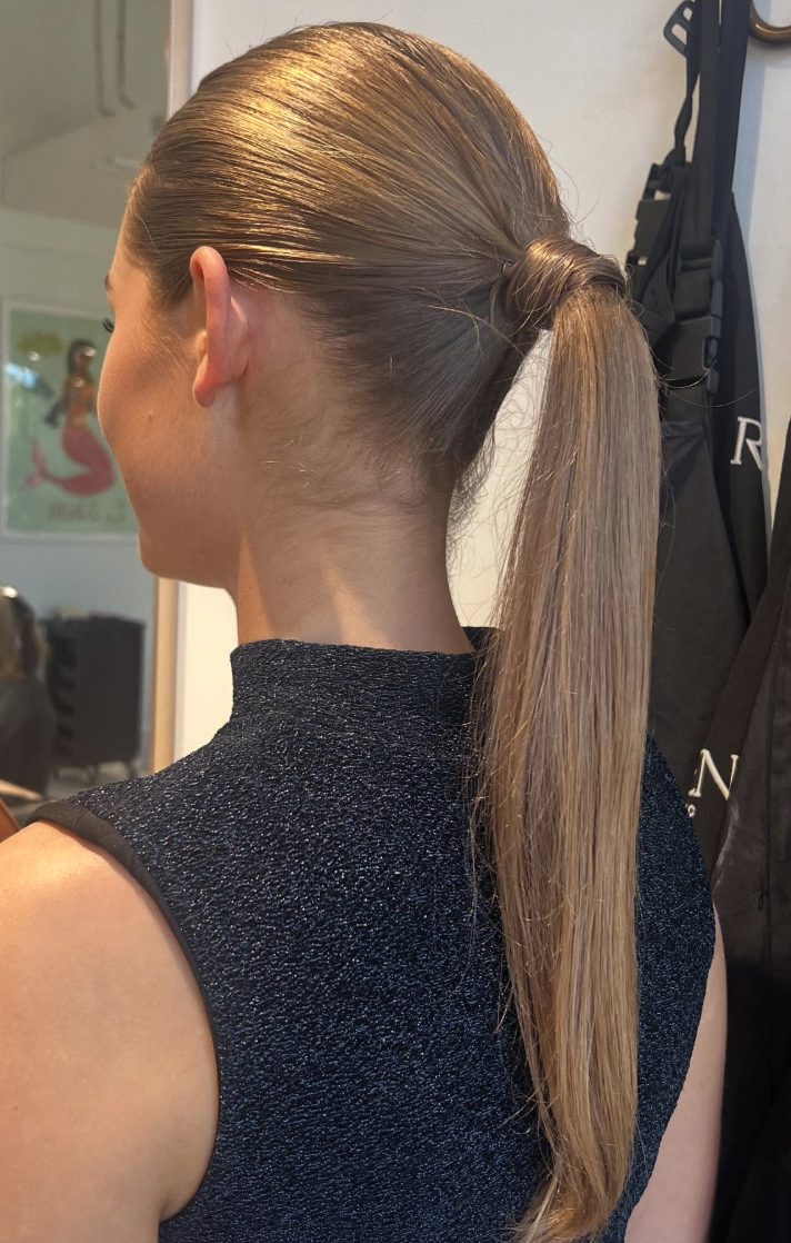 Sleek slicked-back pony