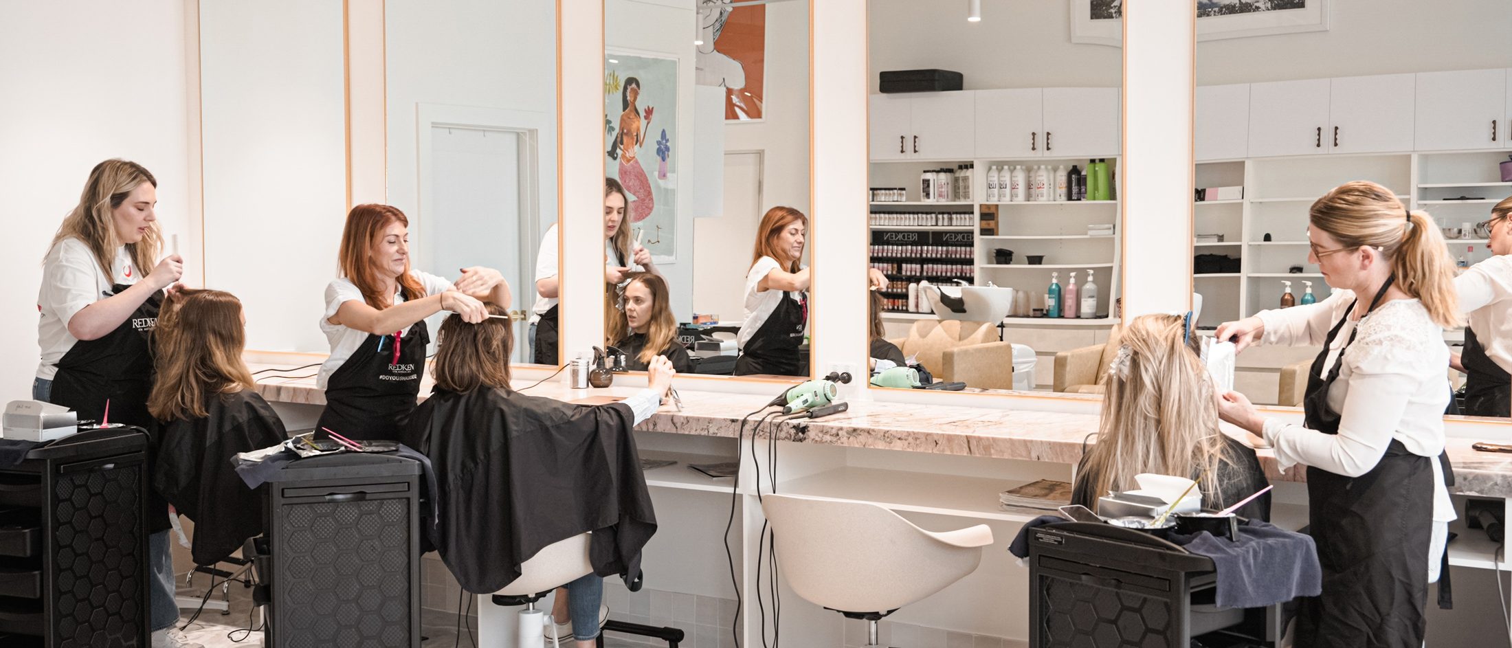 The Elizabeth & Co. team at work in the salon